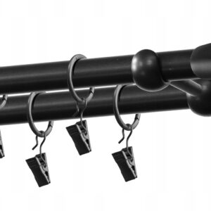 Karnisz podwójny czarny 19 mm 240 cm