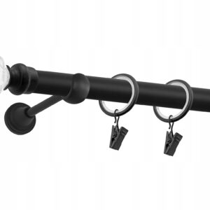 Karnisz pojedynczy czarny mat 19 mm 160 cm