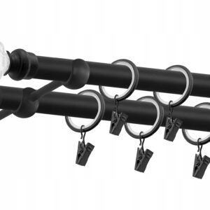 Karnisz podwójny czarny mat 19 mm 200 cm