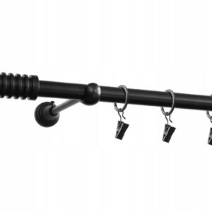 Karnisz pojedynczy czarny 19 mm 160 cm